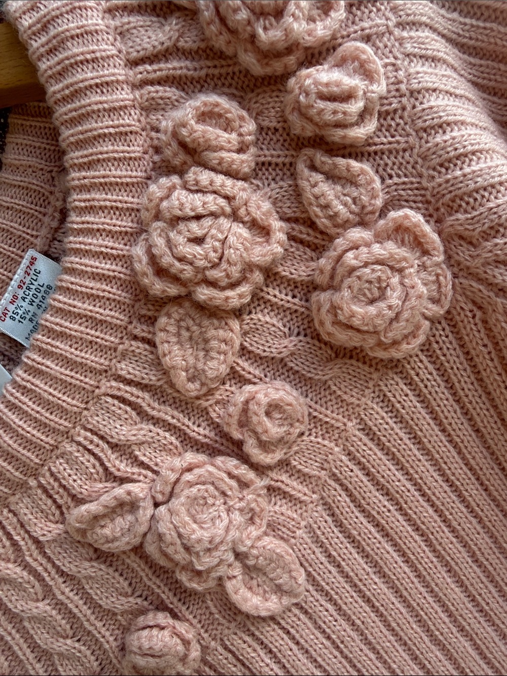 Together Soft Pink Knit Sweater with Floral Accents - Picture 3 of 11